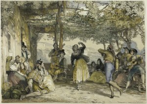 Camperols espanyols ballant el bolerofinès tekijältä John Frederick Lewis
