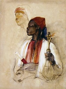 Study for the Pipe Bearer, n.1856 (akvarelli paperille) tekijältä John Frederick Lewis