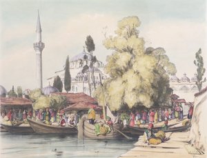 Tophana, levy 15 julkaisusta "Illustrations of Constantinople", taiteilijan kaivertama, pub. 1838 tekijältä John Frederick Lewis