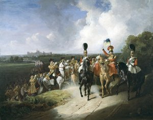 Henkivartijoiden toisen rykmentin ryhmä lähtee Windsorista, 1830