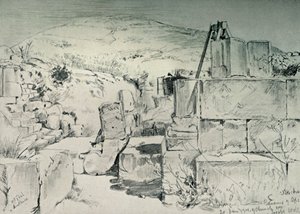 Neljännen vuosisadan kirkon apsi Jacobs Wellin yllä Shechum Nablusissa, 1902. tekijältä John Fulleylove