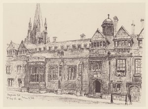 Brasenose College (litografia) tekijältä John Fulleylove