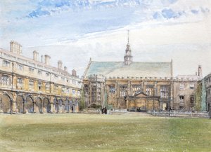 Trinity Collegen sali, Cambridge,1889 (akvarelli) tekijältä John Fulleylove