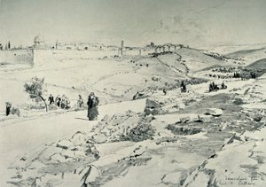 Jerusalem tiellä Betaniasta, 1902. tekijältä John Fulleylove