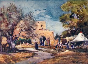 Keskiaikainen rakennus Jerusalemin pohjoismuurin ulkopuolella, 1902. tekijältä John Fulleylove