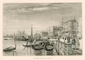 Riva dei Schiavoni, Venetsia (litho) tekijältä John Fulleylove