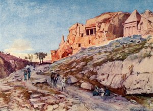 Josafatin laakson kallioon hakatut haudat, 1902. tekijältä John Fulleylove