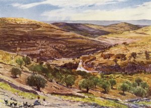 Hinnomin laakso, loukkauskukkula (väri litho) tekijältä John Fulleylove