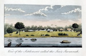 Näkymä siirtokunnalle nimeltä Juutalaisten Savanna, 1813