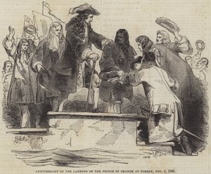 Oranssin prinssin maihinnousun vuosipäivä Torbayssa, 5. marraskuuta 1688 tekijältä John Gilbert
