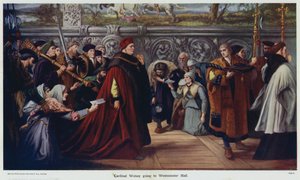 Kardinaali Wolsey lähdössä Westminster Halliin tekijältä John Gilbert