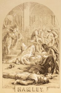 Kuvitus Hamletille, "The Illustrated Library Shakespeare", julkaistu Lontoossa 1890 tekijältä John Gilbert