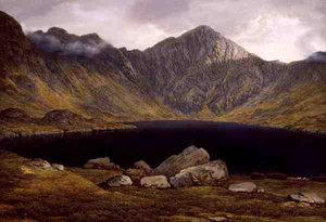 Loch Coruisk, Isle of Skye (öljy kankaalle) tekijältä John Glover