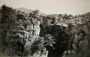 Conwaylla, West Penmachno (mustepesu paperille) tekijältä John Glover