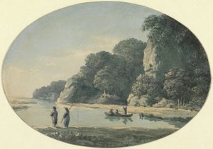 River Fishermanin kanssa, 1792 (wc grafiitin päällä paperilla) tekijältä John Glover