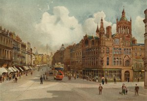 Liverpool: Lord Street, Church Street etäisyydellä (väri litho)