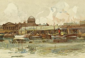 Liverpool: osa Salthouse Dockia, Custom House (väri litho)