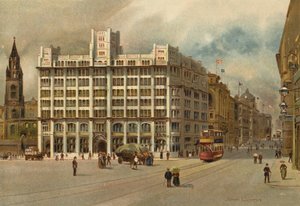 Liverpool: Tower Building ja Water Street (värilitho)