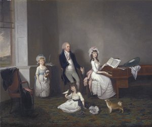John Richard Comyns Hylands Essexistä tyttäriensä kanssa, 1775