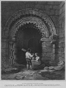 Ornamented Door Way in the Castle, Newcastle, Northumberland, 1814 tekijältä John Greig