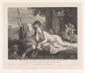 Venus kertoo Adoniselle tarinan Hippomeneksesta ja Atalantasta Venus liittyy Adonikseen, tarinaan Hippomeneksesta ja Atalantasta (otsikko esineessä) Englannin tärkeimmät maalaukset (sarjan nimi) Englannin suurimmat maalaukset (sarjan nimi)