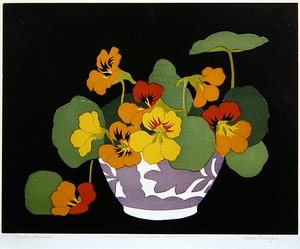 Nasturtiums (puupiirros) tekijältä John Hall Thorpe