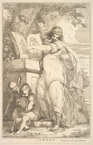 Sir Joshua Reynoldsille omistettu komedia viidestätoista etsauksesta, 8. joulukuuta 1778. tekijältä John Hamilton Mortimer