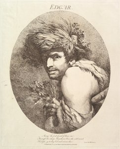 Edgar kaksitoista hahmoa Shakespearesta, 20. toukokuuta 1775. tekijältä John Hamilton Mortimer