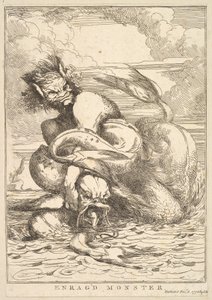 Enragd Monster viidestätoista etsauksesta, joka on omistettu Sir Joshua Reynoldsille, 8. joulukuuta 1778. tekijältä John Hamilton Mortimer