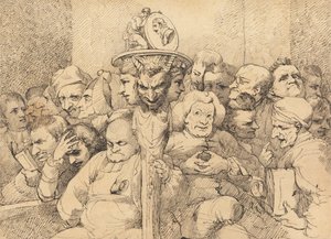 Shakespearen medaljongin ympärille kootut kirjalliset hahmot tekijältä John Hamilton Mortimer