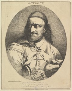 Shylock Kaksitoista hahmoa Shakespearesta, 15. maaliskuuta 1776. tekijältä John Hamilton Mortimer