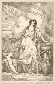 Tragedia viidestätoista Sir Joshua Reynoldsille omistetusta etsauksesta, 8. joulukuuta 1778. tekijältä John Hamilton Mortimer