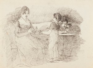Poika pitelee villaa, 1843 tekijältä John Harden