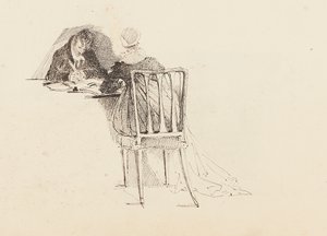 Mies ja nainen istuvat pöydän ääressä, 1805