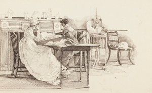 Lukemista takan ääressä, 1805