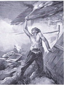 Rajakohtaus Balkanin sodasta 1912, Hutchinsonin julkaisusta "Historia of the Nations" (Nide 4), jonka on julkaissut Hutchinson, n. 1920 (litho) tekijältä John Harris Valda