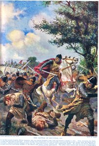 Bouvinesin taistelu 1214, kuva Hutchinsonin kansojen historiasta tekijältä John Harris Valda