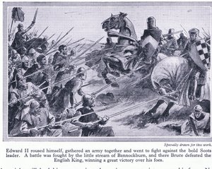 Edward II kokosi armeijan ja kävi taistelun Bannockburnissa 1314 jKr, missä Bruce voitti englantilaiset, n. 1950
