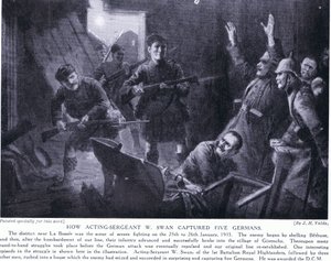 Kuinka näyttelijä kersantti W Swan vangitsi viisi saksalaista Givenchyssä tammikuussa 1915 tekijältä John Harris Valda