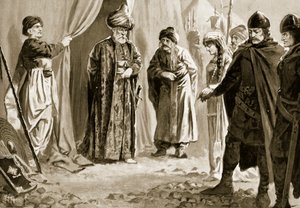 Ivan Shishman III luovuttaa sisarensa sulttaani Murad I:lle, 1366 tekijältä John Harris Valda