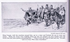 Kuningas Canute kieltää meren tulon, n. 1950 tekijältä John Harris Valda