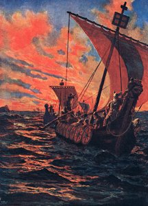 Viikinkien paluu, kuva Hutchinsonin kansojen historiasta, 1900-luvun alku