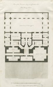 Stafford - Plan of Basement Story of Shire Hall: kaiverrus, nd [1794-1798] (painettu) tekijältä John Harvey
