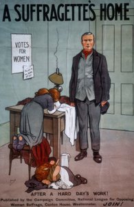 A Suffragettes Home / J. Hassall / Juliste, 20. Jahrhundert