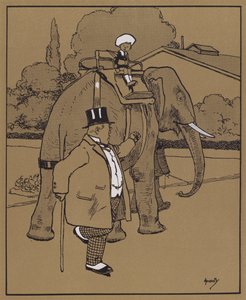 "Hän kutsui norsua tyhmäksi pedoksi tai jotain" (väri litho) tekijältä John Hassall