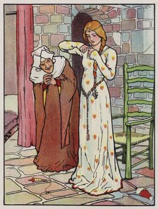 Rosanne pistelee kättään karalla (väri litho) tekijältä John Hassall