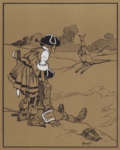 Kengurun löytö (väri litho) tekijältä John Hassall