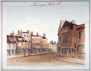Näkymä Walworthin kylään, Southwarkissa, pohjoiselta sisäänkäynniltä, Lontoo, 1825