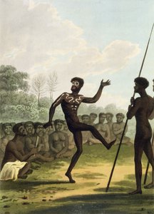The Dance, aboriginaalit Uudesta Etelä-Walesista, kaivertanut Matthew Dubourg (fl.1813-1820) pub. 1813