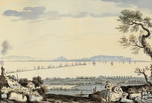 Näkymä Dublinin lahdelle ja satamaan, Hill of Howth tekijältä John Henry Campbell